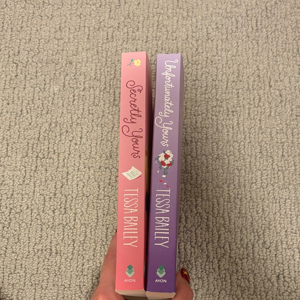 Avon Secretly Yours and Unfortunately Yours Book Duo - Pink and Purple